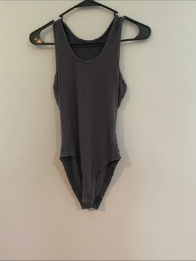 Classic grey Ribbed Bodysuit - Women